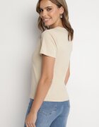 j.style Tricou Clasic Bej din Bumbac Lorali