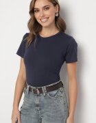 j.style Tricou Clasic Bleumarin din Bumbac Lorali