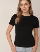 j.style Tricou Negru Clasic din Bumbac Lorali