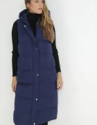 j.style Vestă Bleumarin Lungă cu glugă Matlasată Ardrae
