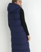j.style Vestă Bleumarin Lungă cu glugă Matlasată Ardrae