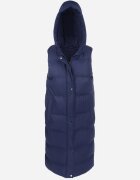 j.style Vestă Bleumarin Lungă cu glugă Matlasată Ardrae