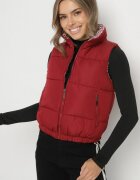 j.style Vestă Bordo Matlasată cu Căptușeală Decorativă Olianela