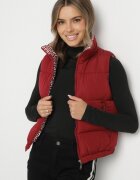 j.style Vestă Bordo Matlasată cu Căptușeală Decorativă Olianela