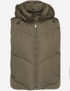 j.style Vestă Clasică Verde închisă cu Cusături Matlasate și Glugă Ollera