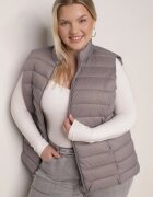 j.style Vestă Gri Matlasată de Tranziție cu Guler Înalt Edanwen