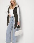 j.style Vestă Matlasată Verde închis Reversibilă cu blană tip miel și glugă Lertiala