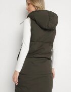 j.style Vestă Matlasată Verde închis Reversibilă cu blană tip miel și glugă Lertiala
