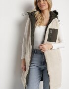 j.style Vestă Matlasată Verde închis Reversibilă cu blană tip miel și glugă Lertiala