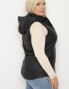 j.style Vestă neagră cu cusături matlasate și glugă detașabilă Delastris
