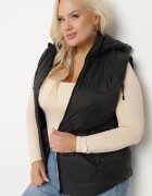 j.style Vestă neagră cu cusături matlasate și glugă detașabilă Delastris