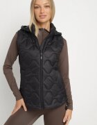 j.style Vestă Neagră cu Glugă Detașabilă Decorată cu Matlasare Cirisse