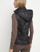 j.style Vestă Neagră cu Glugă Detașabilă Decorată cu Matlasare Cirisse