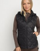 j.style Vestă Neagră cu Glugă Detașabilă Decorată cu Matlasare Cirisse
