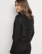 j.style Vestă Neagră Matlasată cu Căptușeală Decorativă Olianela