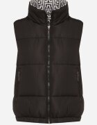 j.style Vestă Neagră Matlasată cu Căptușeală Decorativă Olianela