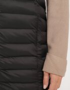j.style Vestă Neagră Matlasată de croială mai lungă cu glugă Vitilie