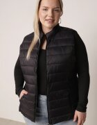 j.style Vestă Neagră Matlasată de Tranziție cu Guler Înalt Edanwen