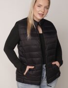 j.style Vestă Neagră Matlasată de Tranziție cu Guler Înalt Edanwen