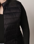 j.style Vestă Neagră Matlasată de Tranziție cu Guler Înalt Edanwen
