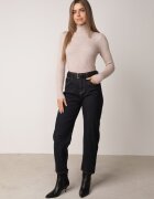 j&x Asortat elastic cu guler înalt din bumbac din tricot reiat Sindhe Bej