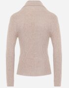j&x Asortat elastic cu guler înalt din bumbac din tricot reiat Sindhe Bej