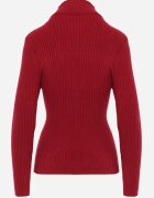 j&x Asortat elastic cu guler înalt din bumbac din tricot reiat Sindhe Bordo