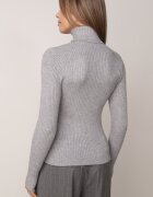 j&x Asortat elastic cu guler înalt din bumbac din tricot reiat Sindhe Gri