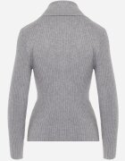 j&x Asortat elastic cu guler înalt din bumbac din tricot reiat Sindhe Gri
