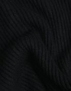 j&x Asortat elastic cu guler înalt din bumbac din tricot reiat Sindhe Negru