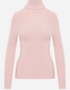 j&x Asortat elastic cu guler înalt din bumbac din tricot reiat Sindhe Roz