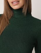 j&x Asortat elastic cu guler înalt din bumbac din tricot reiat Sindhe Verde închis