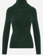 j&x Asortat elastic cu guler înalt din bumbac din tricot reiat Sindhe Verde închis