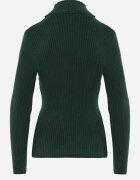 j&x Asortat elastic cu guler înalt din bumbac din tricot reiat Sindhe Verde închis
