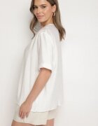 j&x Bluză Albă din bumbac cu broderie decorativă Rinevra