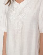 j&x Bluză Albă din bumbac cu broderie decorativă Rinevra