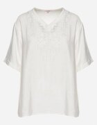 j&x Bluză Albă din bumbac cu broderie decorativă Rinevra