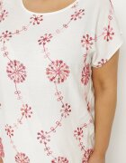 j&x Bluză Albă din bumbac Decorată cu broderie și paiete Mailitte