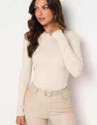 j&x Bluză Bej Deschis cu Mâneci Lungi din Tricot cu Dungi Delicate Terilanne