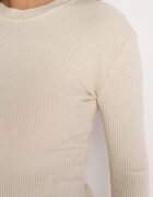 j&x Bluză Bej Deschis cu Mâneci Lungi din Tricot cu Dungi Delicate Terilanne