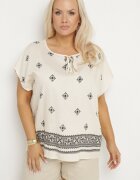 j&x Bluză Bej deschis cu model stil Boho Frolzedi