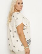 j&x Bluză Bej deschis cu model stil Boho Frolzedi