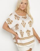 j&x Bluză bej deschis din viscoză cu model stil boho Lunaseia