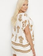 j&x Bluză bej deschis din viscoză cu model stil boho Lunaseia