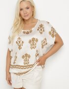 j&x Bluză bej deschis din viscoză cu model stil boho Lunaseia