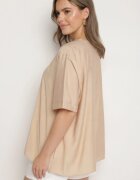 j&x Bluză Bej Din bumbac cu broderie decorativă Rinevra