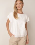 j&x Bluză din Bumbac cu Croi Oversize Decorată cu Broderie Adriatea Albă