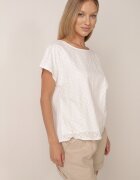 j&x Bluză din Bumbac cu Croi Oversize Decorată cu Broderie Adriatea Albă