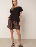 j&x Bluză din Bumbac cu Croi Oversize Decorată cu Broderie Adriatea Neagră