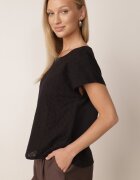 j&x Bluză din Bumbac cu Croi Oversize Decorată cu Broderie Adriatea Neagră